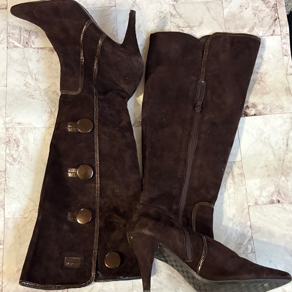 Antonio Melani Dark Brown Over the Knee Boots.